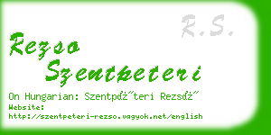 rezso szentpeteri business card